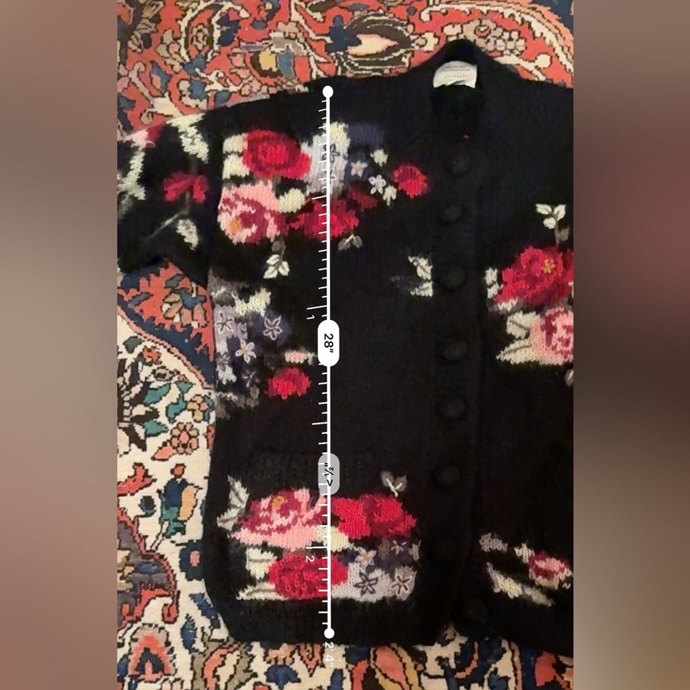 Vintage Express Floral Mohair Blend Button Front Cardigan - Picture 9 of 9